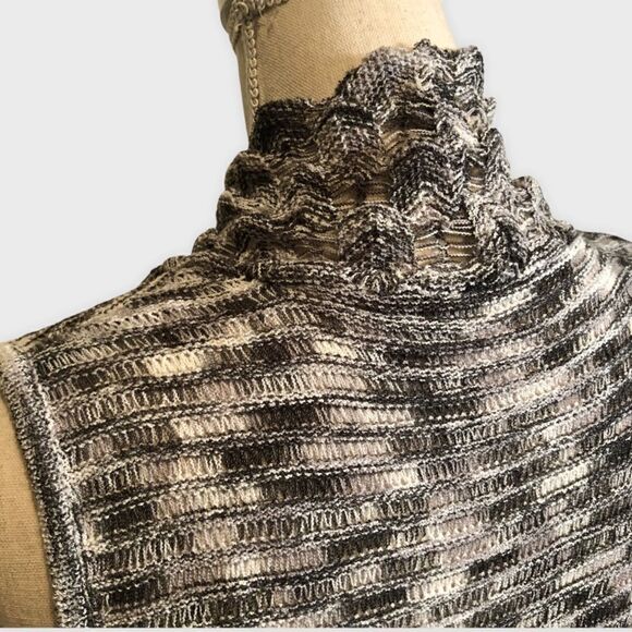 Crocheted Open Drape Front Sweater Vest - Picture 6 of 10